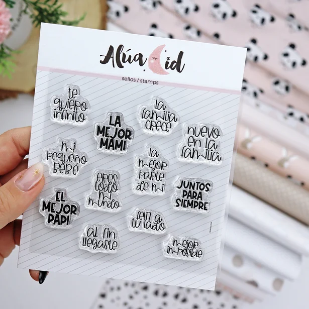 Set de sellos Mensajes bebé panda