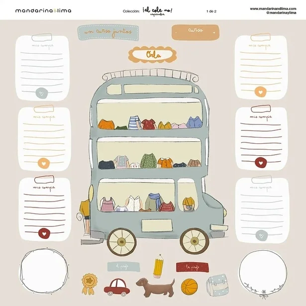 Set 2 papeles especiales al cole no