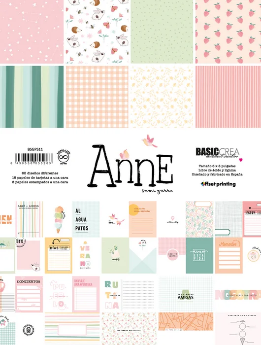 Bloc A5 de tarjetas y papeles &laquo;Anne&raquo; by Sami Garra