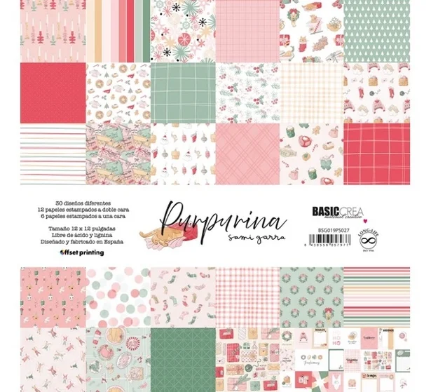 Bloc de papeles 12&Prime;x12&Prime; &laquo;Purpurina&raquo;