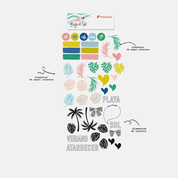 Paquete de decoraciones vellum y acetato Bajo el Sol