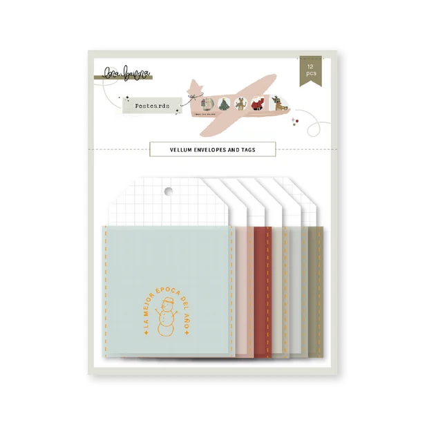 Sobres y tags de vellum POSTCARDS