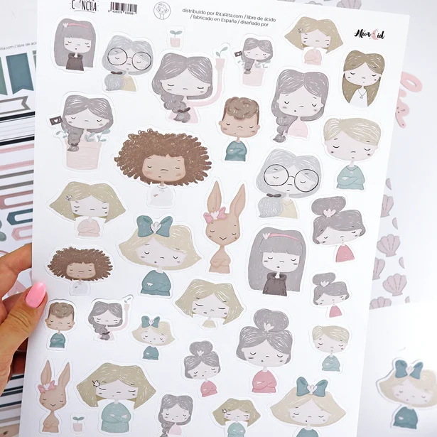 Hoja de troquelados Ilustraciones Hasta la concha