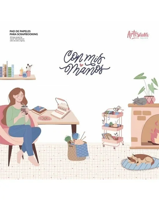 Pad de papeles 12x12" 28 hojas simple faz Con Mis Manos