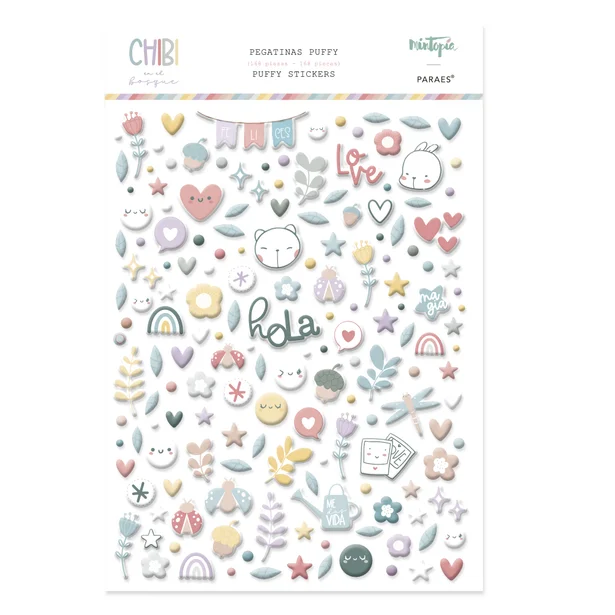 Pegatinas Puffy B&aacute;sicas Chibi en el Bosque