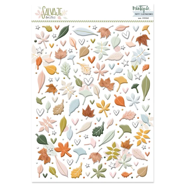 Pegatinas puffy Hojas Salvaje