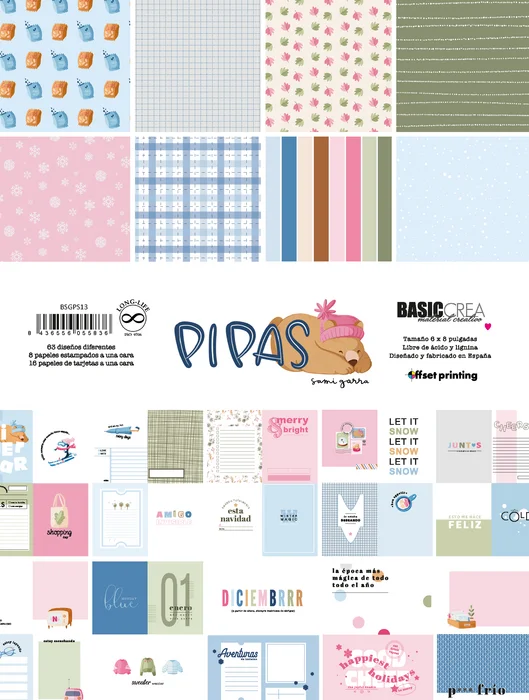 Bloc A5 de tarjetas y papeles &laquo;Pipas&raquo; by Sami Garra