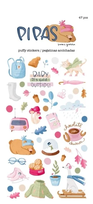 Set de pegatinas puffy con ilustraciones &laquo;Pipas&raquo; by Sami Garra