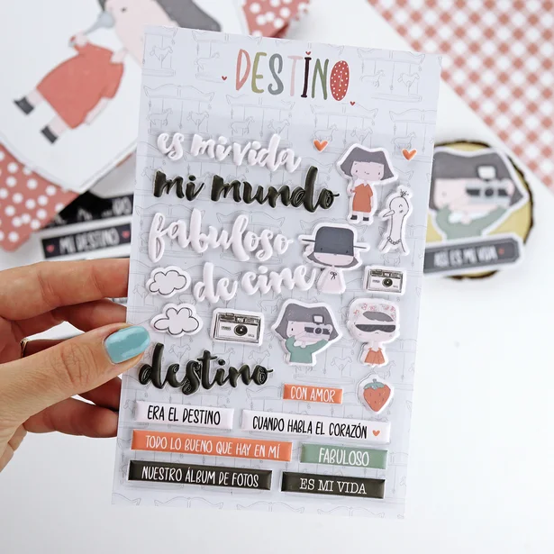 Set de pegatinas puffy Destino